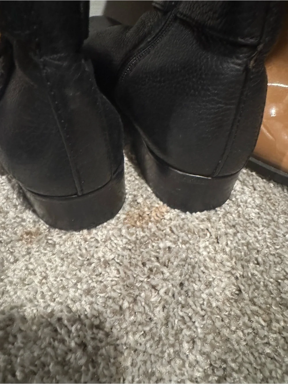 Tory Burch Black Leather Over-the-Knee Logo Strap Boots